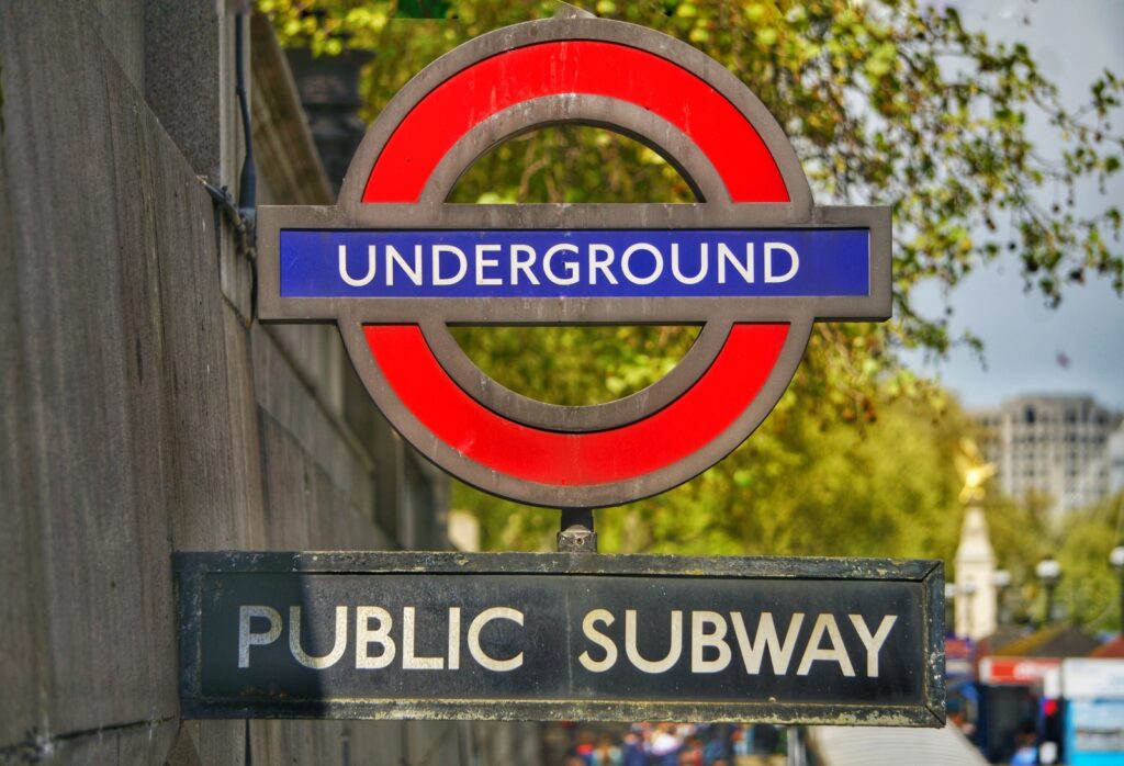 Undergroung public subway signage